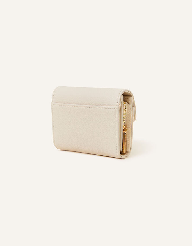 Small Flap Zip Around Purse, Cream (CREAM), large