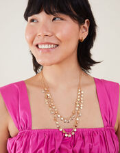 Textured Disc Layered Necklace, , large