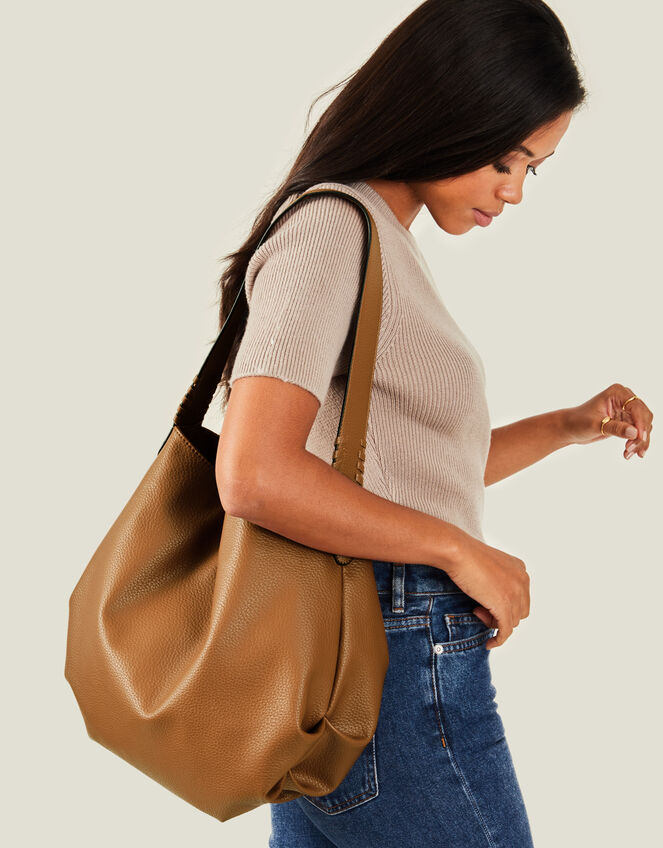 Slouch Shoulder Bag, Tan (TAN), large