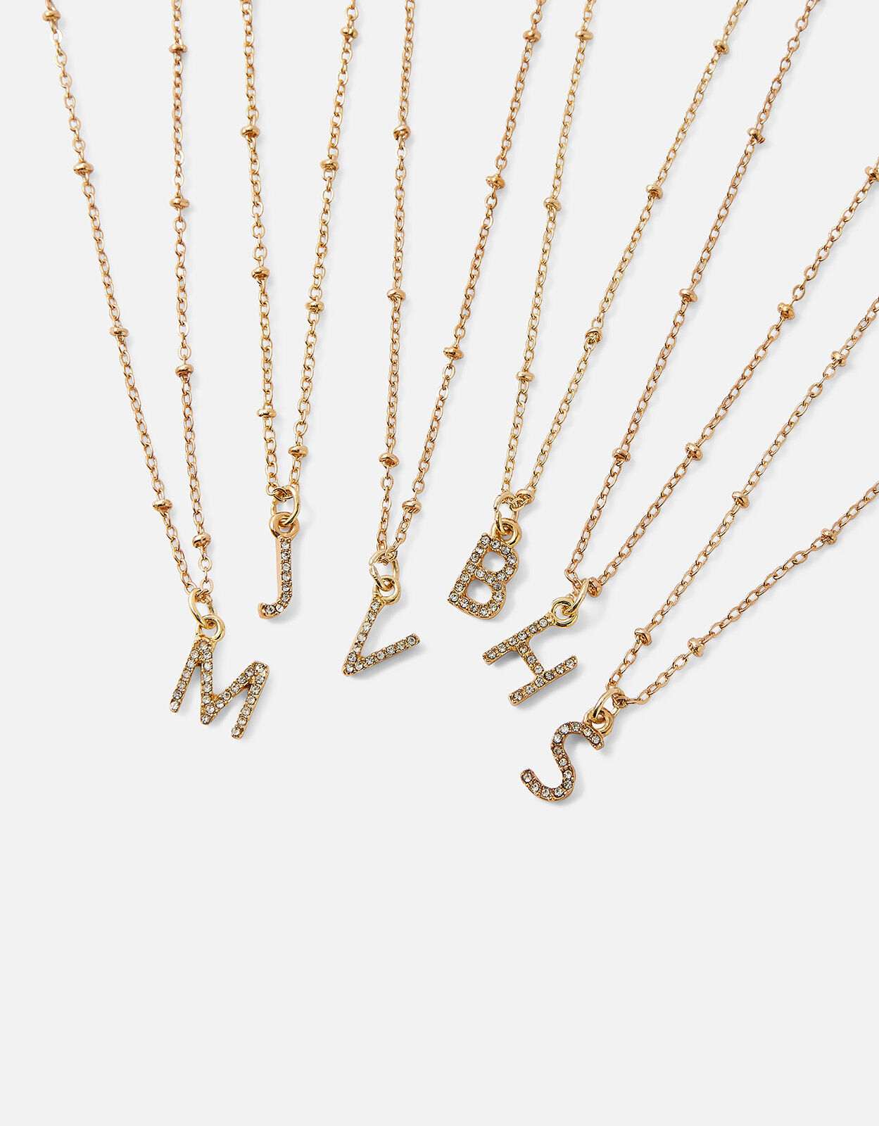 Initial sales necklace crystal