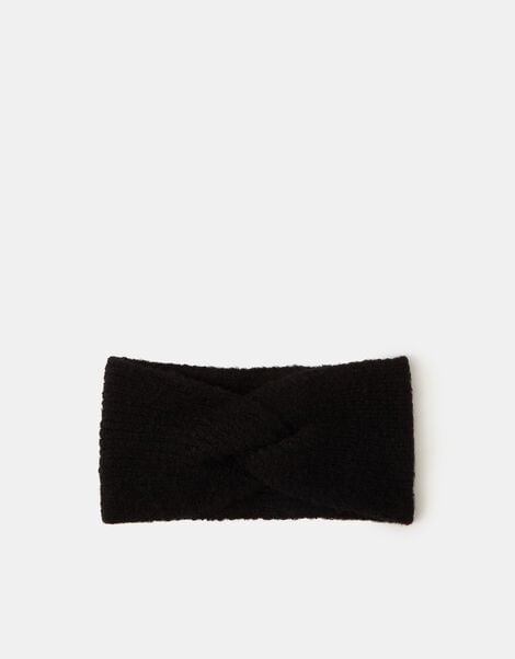 Soft Knit Bando Headband, Black (BLACK), large