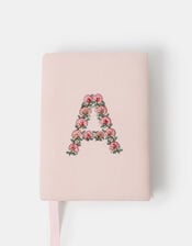 Floral Embroidered Initial Notebook, Multi (PASTEL MULTI), large