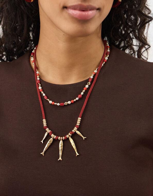 2-Pack Fish Beaded Necklaces, , large