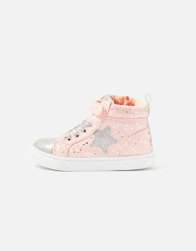 Girls Star High-Top Trainers, Pink (PINK), large