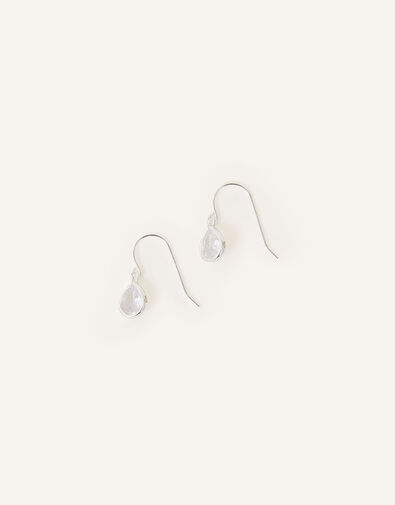 Sterling Silver Crystal Drop Earrings, , large