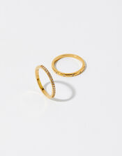 Gold-Plated Pave Ring Set, Gold (GOLD), large