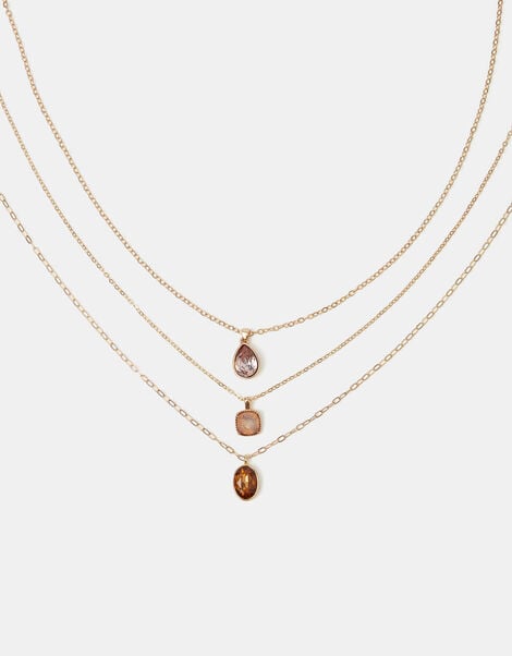 3-Pack Gemstone Pendant Necklaces, , large