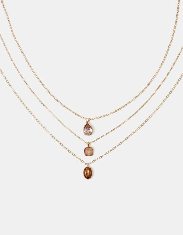 3-Pack Gemstone Pendant Necklaces, , large