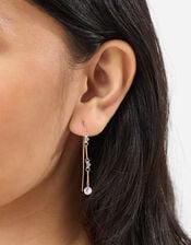 2-Pack Pearl Diamanté Drop Earrings, , large