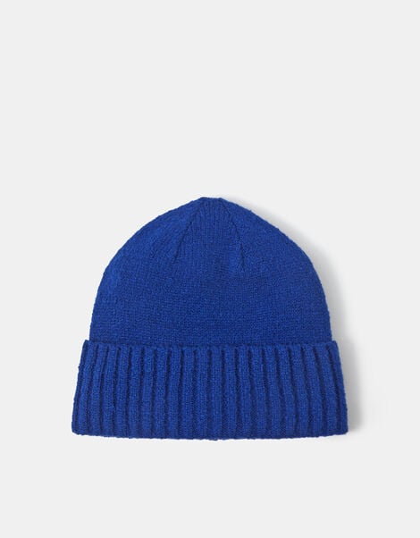 Plain Beanie Hat, Blue (BLUE), large