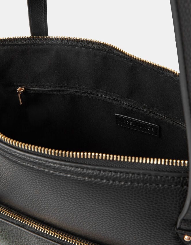 Rachel Zip Front Laptop Tote Bag, Black (BLACK), large