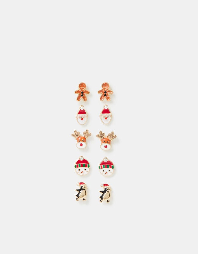 5-Pack Christmas Friends Stud Earrings, , large