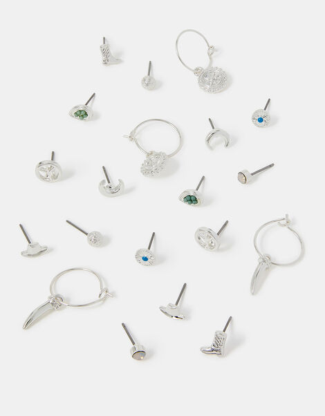10-Pack Hippie Stud & Hoop Earrings, , large