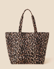 Leopard Canvas Shopper Bags, , large