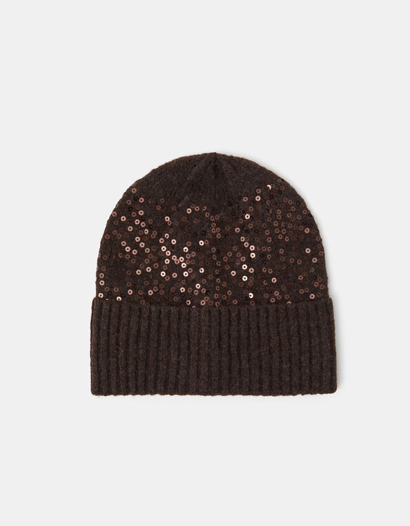 Sequin Beanie Hat, , large