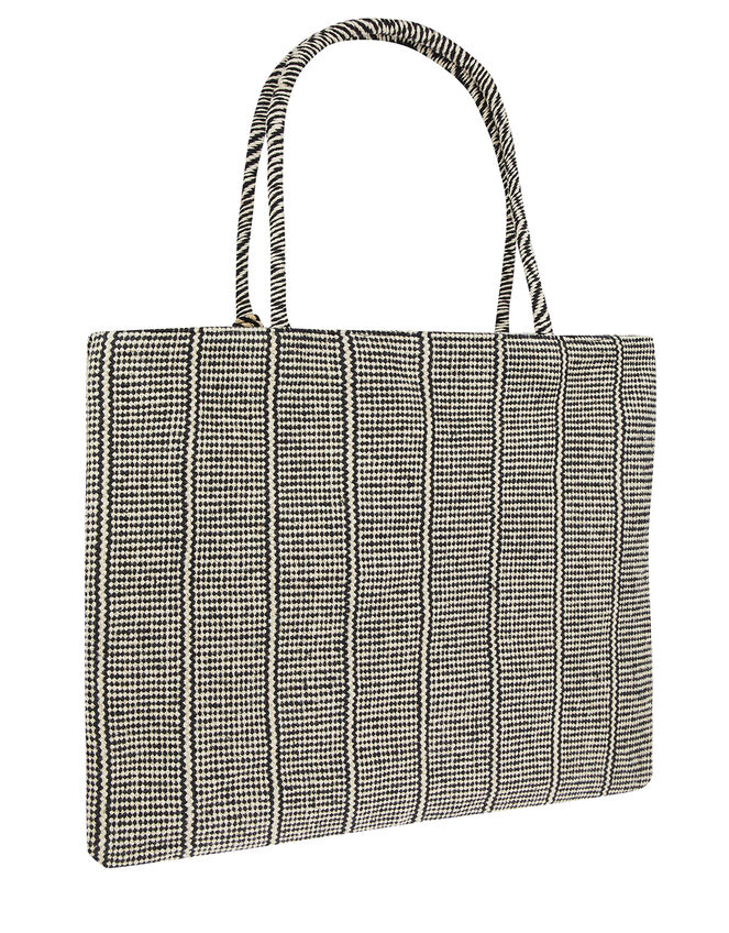 Meera Woven Shopper Bag with Tassel Trim, , large
