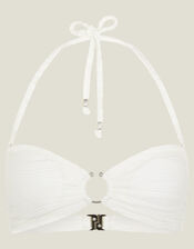 Texture Bandeau Bikini Top, Ivory (IVORY), large