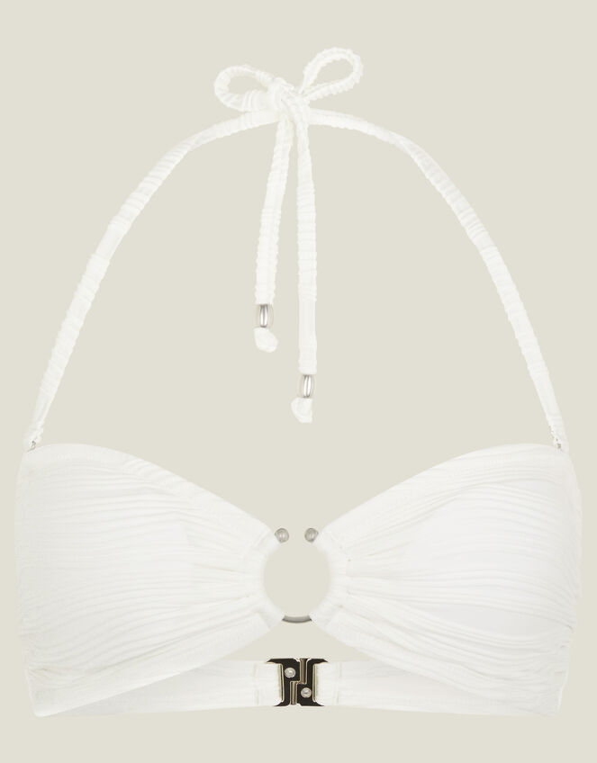 Texture Bandeau Bikini Top, Ivory (IVORY), large