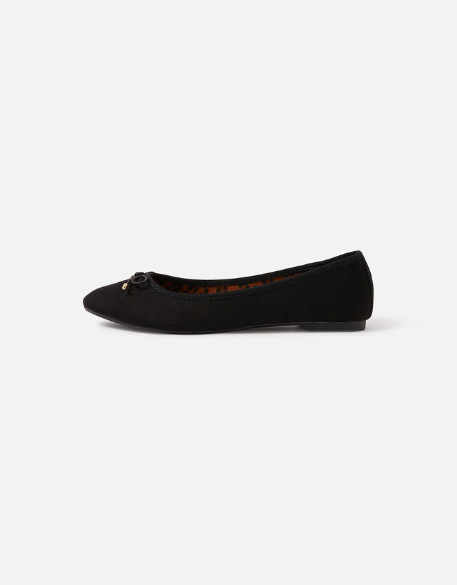 Simple Bow Ballerina Flats, Black (BLACK), large