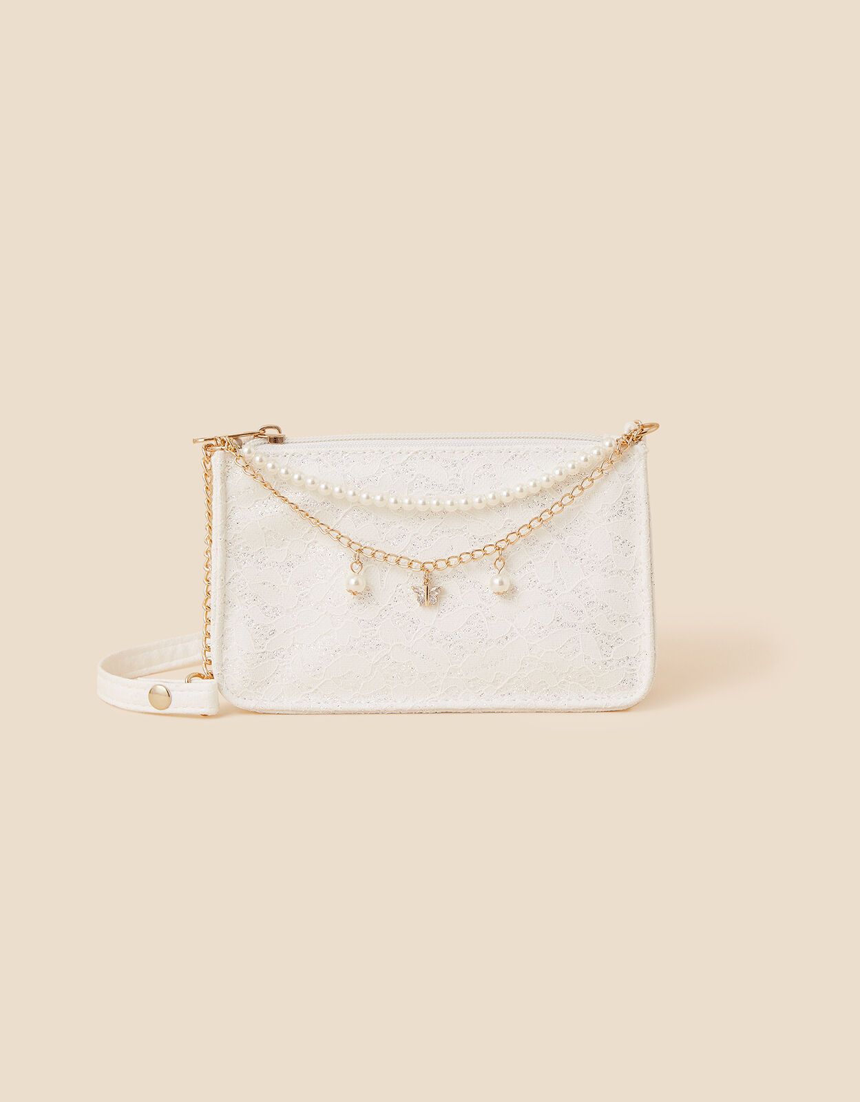 Girls Lace and Pearl Bag