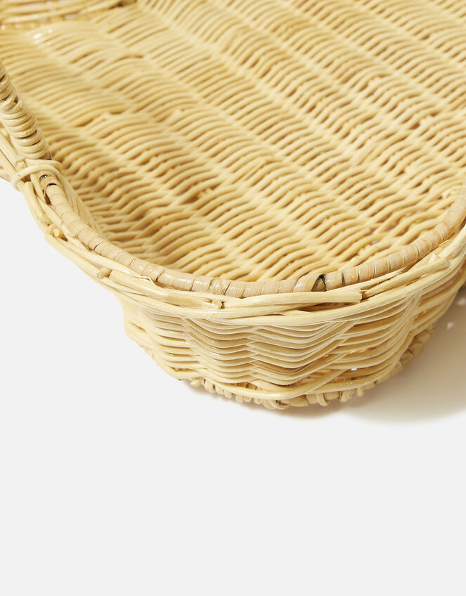 Hand Woven Wavy Wicker Tray, , large
