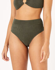 High Waist Bikini Briefs, Green (KHAKI), large