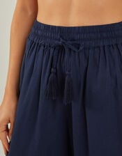 Wide Leg Beach Trousers, Blue (NAVY), large