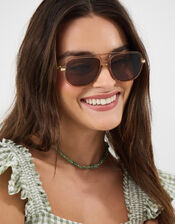 Metal Arm Aviator Sunglasses, , large