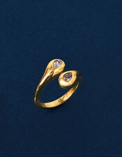 14ct Gold-Plated Adjustable Sparkle Ring, , large