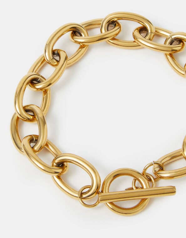 Stainless Steel Chunky T-Bar Bracelet, , large