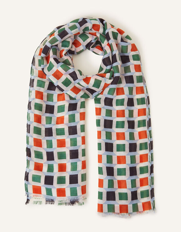 Tile Print Scarf, , large