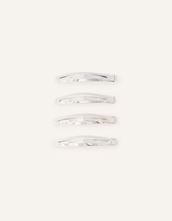4-Pack Metal Snap Hair Clips, , large