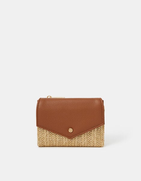 Metallic Raffia Fold Out Purse, , large