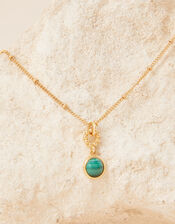 Gold-Plated Modern Heirloom Malachite Pendant Necklace, , large