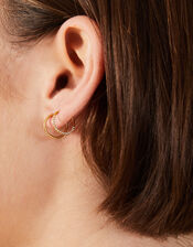 2-Pack 14ct Gold-Plated Surgical Steel Septum Hoops, , large