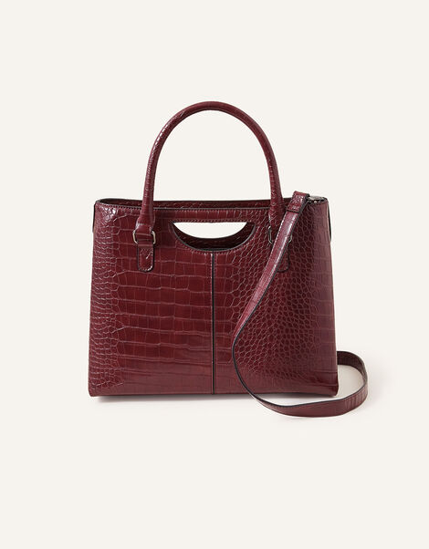 Grab Handle Handheld Bag, Red (BURGUNDY), large