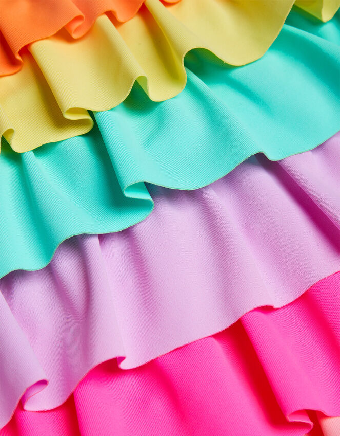 Girls Ruffle Swimsuit, Multi (BRIGHTS-MULTI), large