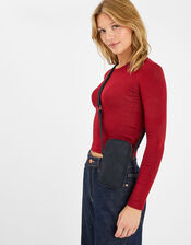 Heart Quilted Nylon Phone Bag, , large