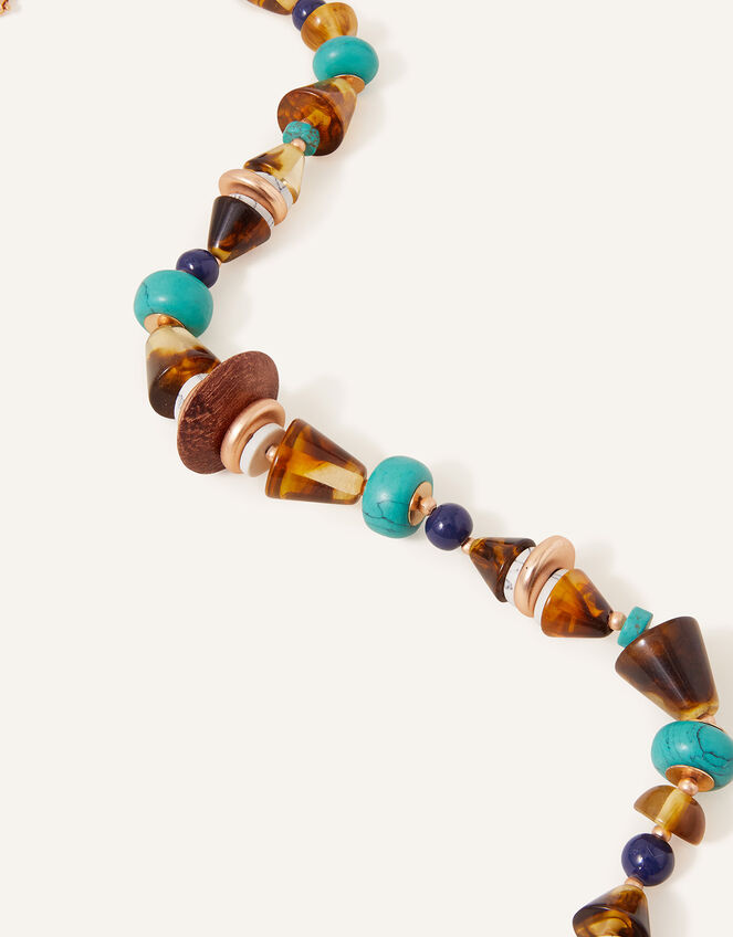 Eclectic Mixed Shape Beaded Necklace, , large