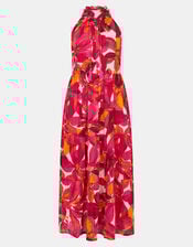 Halter Neck Floral Print Midi Dress, Multi (BRIGHTS MULTI), large