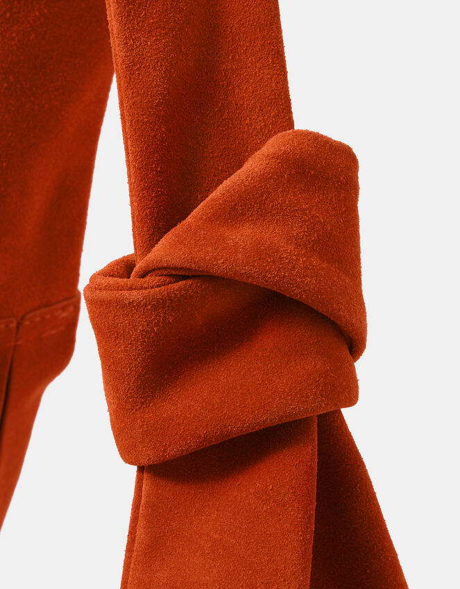 Slouchy Knot Leather Shoulder Bag, Orange (ORANGE), large