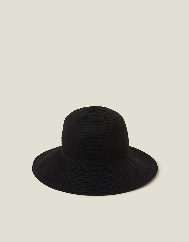 Packable Ribbed Bucket Hat Black, , large