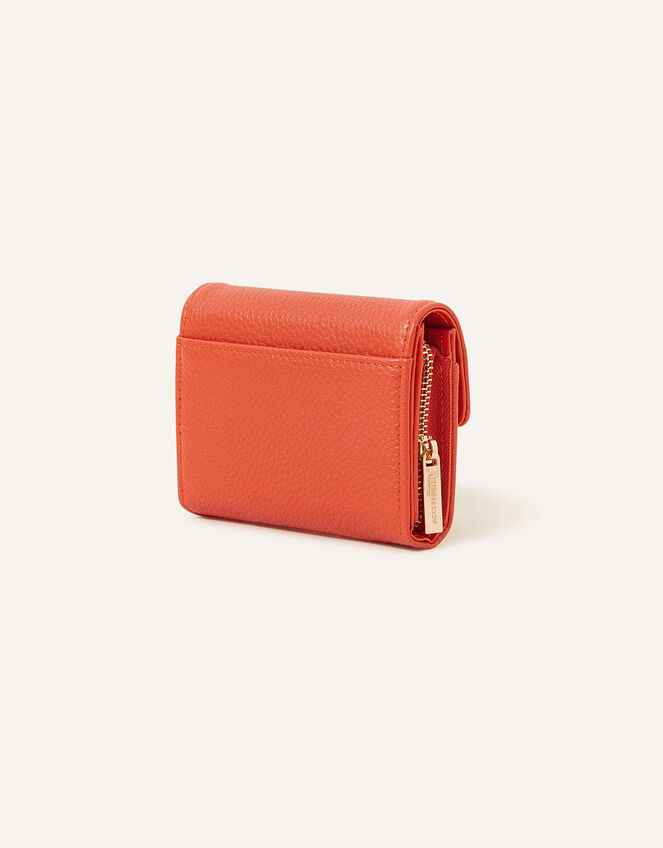 Small Flap Zip Around Purse, Orange (ORANGE), large