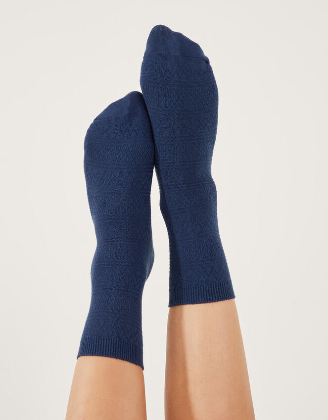 Textured Socks, Blue (NAVY), large