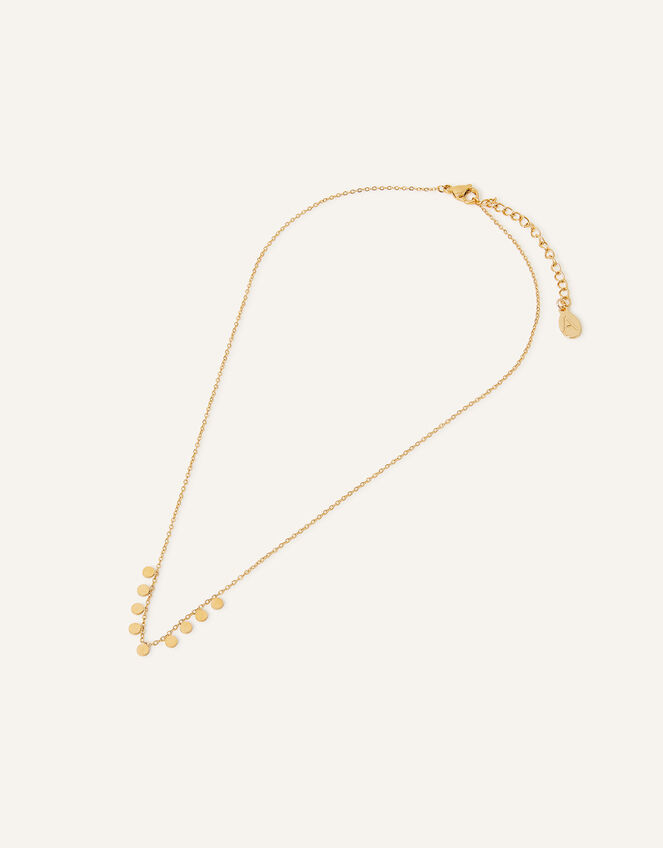 Stainless Steel Tiny Disc Station Necklace, , large