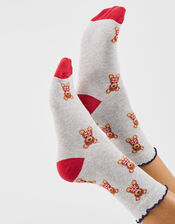 London Bear Print Socks, , large