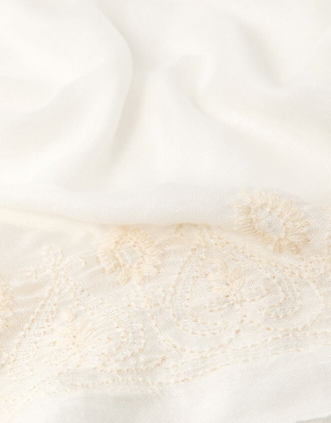 Lightweight Embroidered Scarf, , large