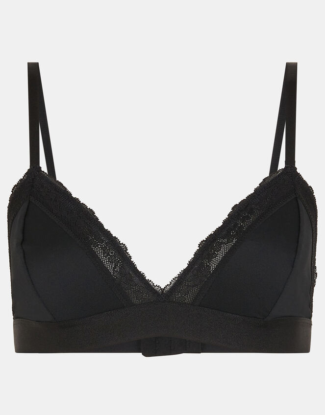 Lace Trim Bralette, Black (BLACK), large