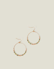 Small Beaded Hoop Earrings, , large