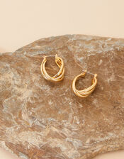 Interlocking Textured Hoops, , large